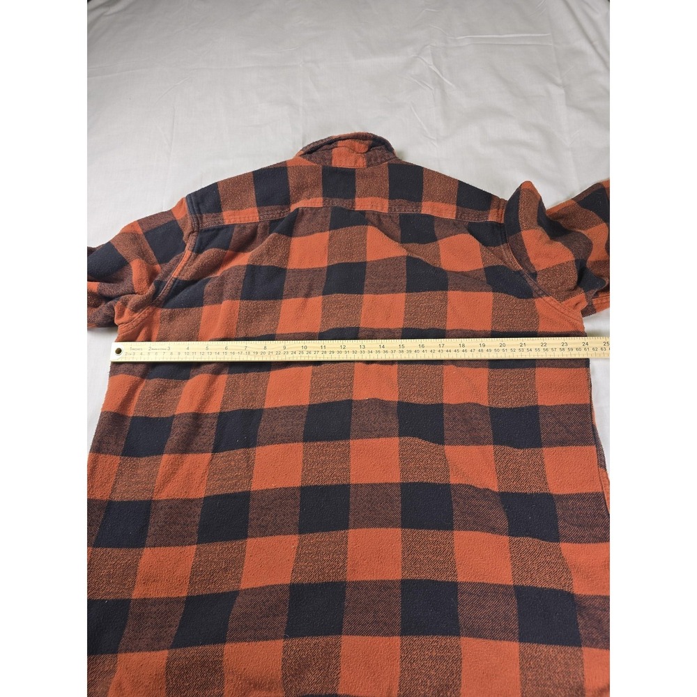 Levi's Shirt Mens Large Orange Plaid Flannel Long Sleeve Button Front Relaxed - Picture 9 of 12